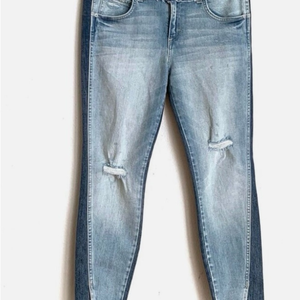 AMO Faded Blue Ripped Skinny Jeans